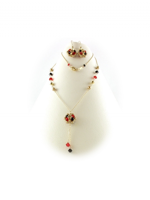 Set necklace and dangle earrings by Ichiban - Happy Arlechino