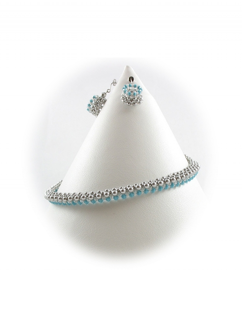 Set colier si cercei cu tortite, Ichiban - Luxury Turquoise