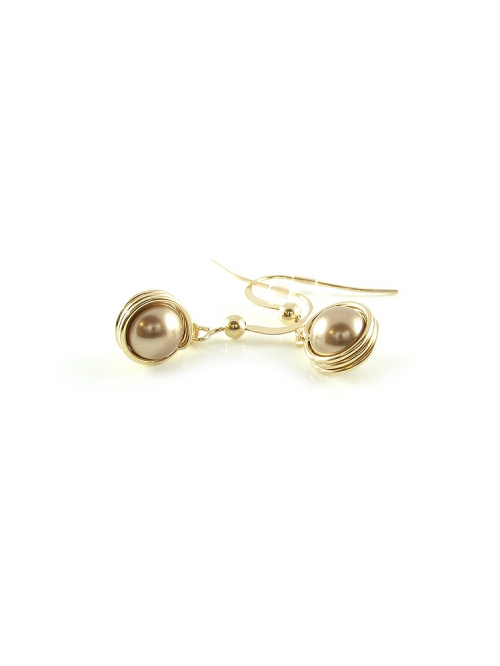 Busted Pearl Bronze - earrings