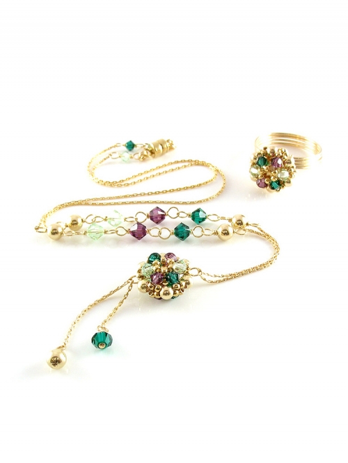 Set necklace and ring, by Ichiban - Golden Daisies Special