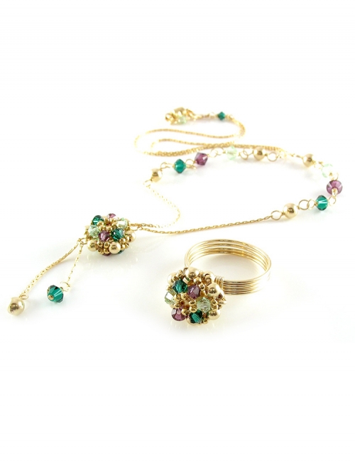 Set necklace and ring, by Ichiban - Golden Daisies Special