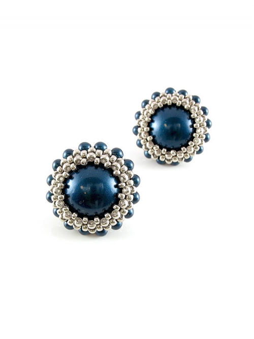 Clips earrings by Ichiban - Blue Silver Moon