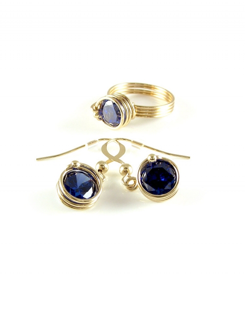 Set ring and earrings by Ichiban - Busted Dark Blue