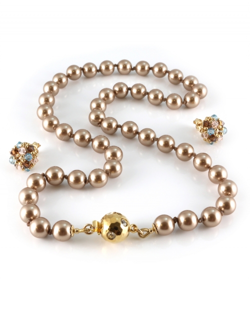 Set necklace and stud earrings by Ichiban - Desire Bronze