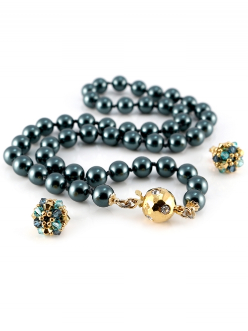 Set colier si cercei cu surub Ichiban - Desire Tahitian 