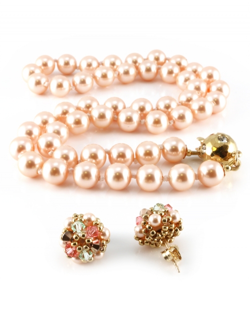 Set necklace and earrings by Ichiban - Desire Peach