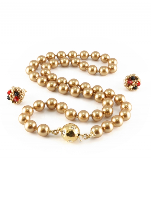 Set necklace and stud earrings - Desire Bright Gold