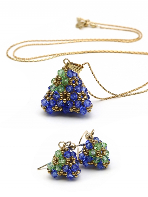 Set pendant and earrings by Ichiban - Pyramid Sapphire