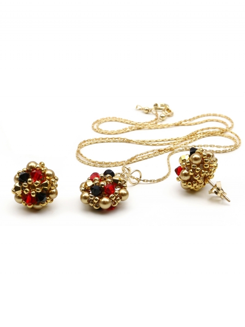 Set pendant and stud earrings by Ichiban - Happy Arlechino