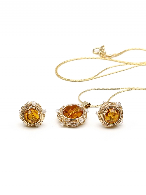 Set pendant and stud earrings by Ichiban - Sweet Topaz