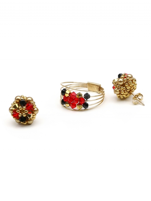 Set stud earrings and ring by Ichiban - Arlechino