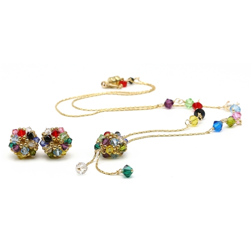 Set necklace and stud earrings by Ichiban - Daisies Multicolor