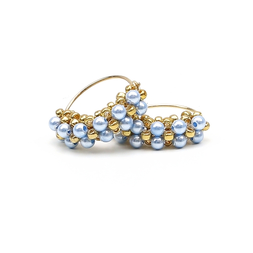 Cercei Ichiban - Mini Diva Pearls Light Blue