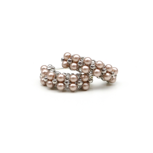 Earringsby Ichiban - Mini Diva Pearls Powder Almond 925 Silver