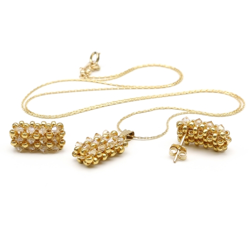 Set pendant and stud earrings by Ichiban - Business Golden Shadow