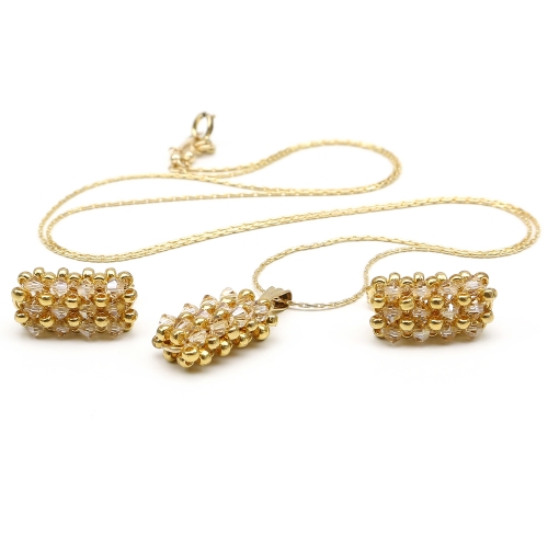 Set pendant and stud earrings by Ichiban - Business Golden Shadow