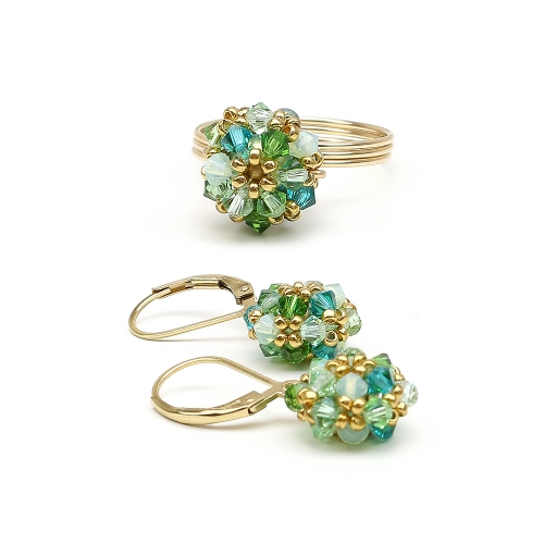 Set leverback earrings and ring by Ichiban - Daisies Herba Fresca