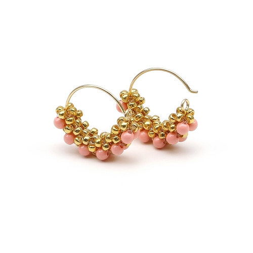 Minidiva Pearls Pink Coral - earrings