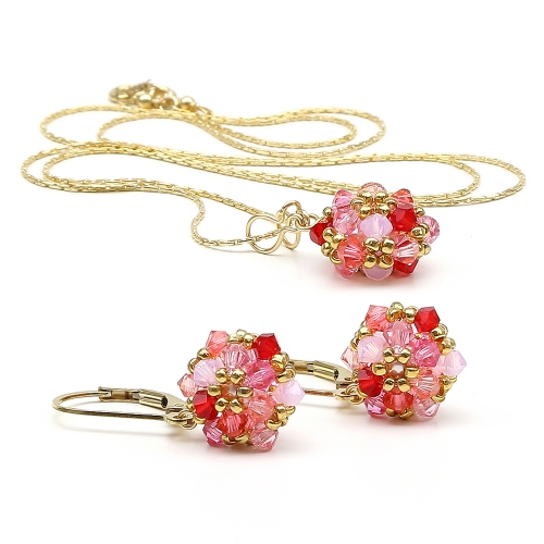 Set pendant and leverback earrings by Ichiban - Daisies Tutti Frutti