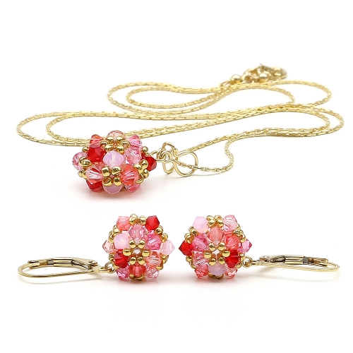 Set pendant and leverback earrings by Ichiban - Daisies Tutti Frutti