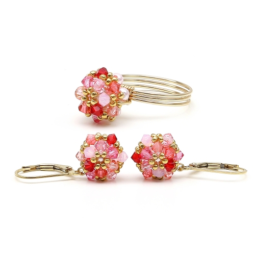 Set leverback earrings and ring by Ichiban - Daisies Tutti Frutti