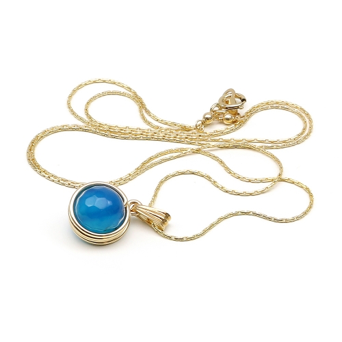 Pendant by Ichiban - Busted Gemstone Agate Blue