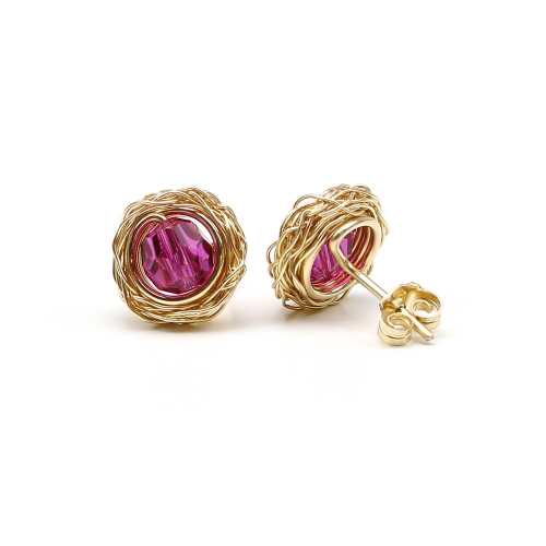 Stud earrings by Ichiban - Sweet Fuchsia