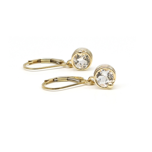 Leverback earrings by Ichiban - Busted Deluxe White Topaz