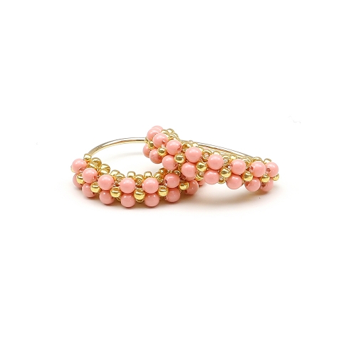 Earrings by Ichiban - Primetime Pearls Pink Coral