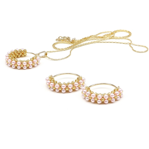 Set pandantiv si cercei, Ichiban - Primetime Pearls Rosaline