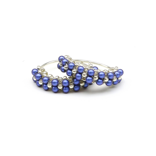 Earrings by Ichiban - Primetime Pearls Iridescent Dark Blue 925 Silver