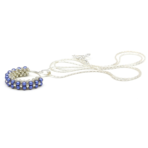 Pendant for women - Primetime Pearls Iridescent Dark Blue 925 Silver