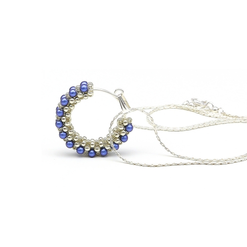 Pendant for women - Primetime Pearls Iridescent Dark Blue 925 Silver