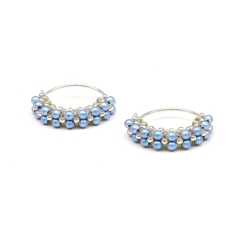 Cercei Ichiban - Primetime Pearls Iridescent Light Blue AG925