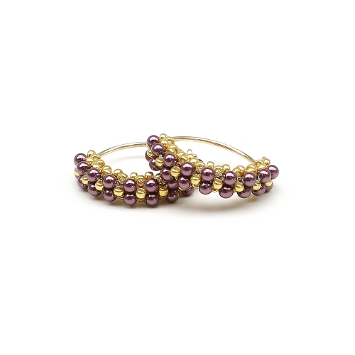 Earrings by Ichiban - Primetime Pearls Burgundy