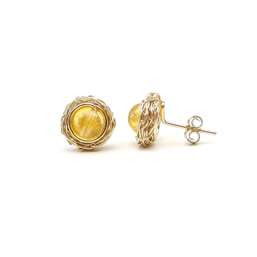 Stud earrings by Ichiban - Sweet Citrine