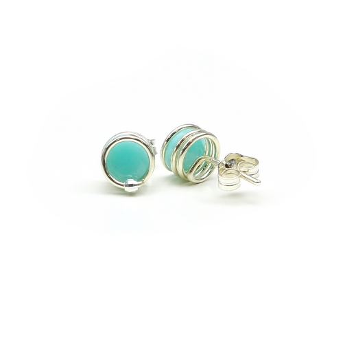 Stud earrings by Ichiban - Deluxe Amazonite  AG925