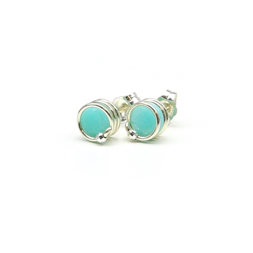 Stud earrings by Ichiban - Deluxe Amazonite  AG925