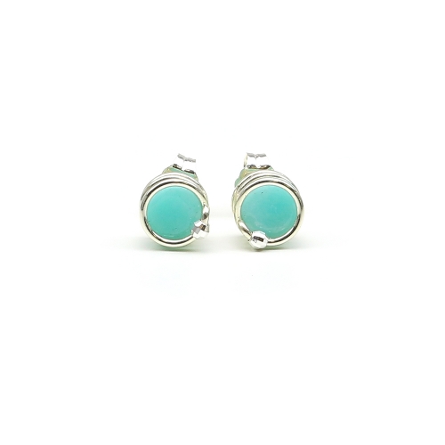 Stud earrings by Ichiban - Deluxe Amazonite  AG925