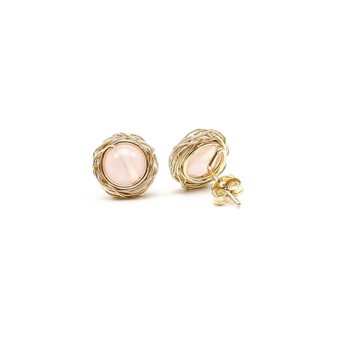 Gemstone stud earrings by Ichiban - Sweet Quart Rose
