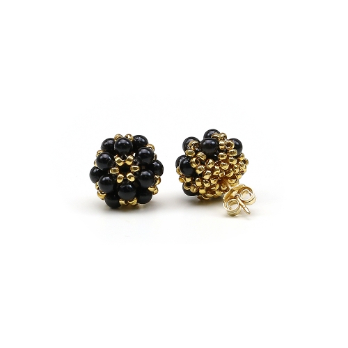 Stud earrings by Ichiban - Daisies Mystic Black