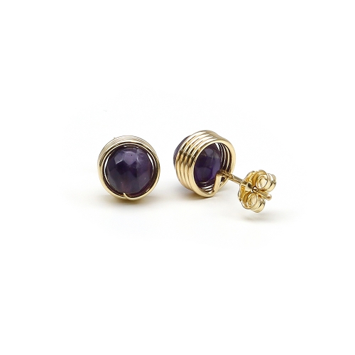 Stud earrings by Ichiban - Busted Gemstone Amethyst
