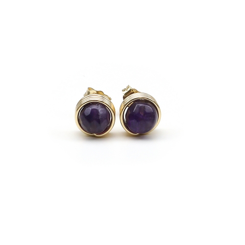Stud earrings by Ichiban - Busted Gemstone Amethyst