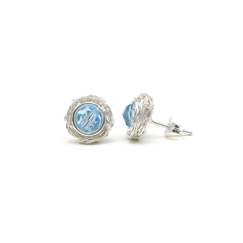 Stud earrings by Ichiban - Sweet Aquamarine AG925