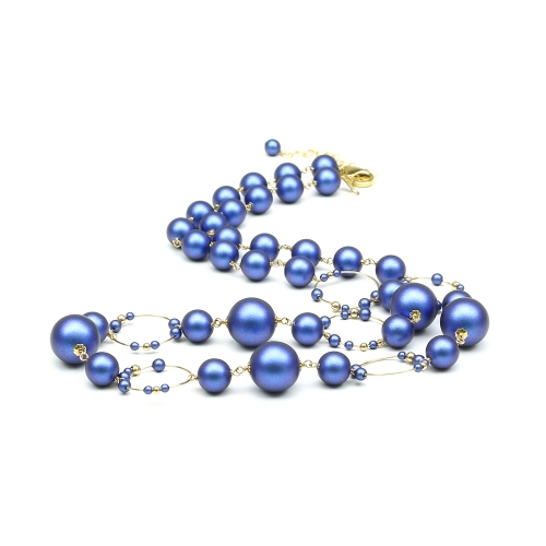 Necklace by Ichiban - Gravity Iridescent Dark Blue