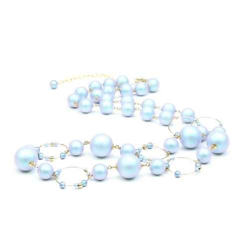 Necklace by Ichiban - Gravity Iridescent Light Blue