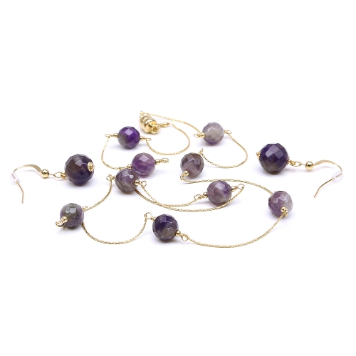 Set neclace and dangle earrings by Ichiban - Amethyst