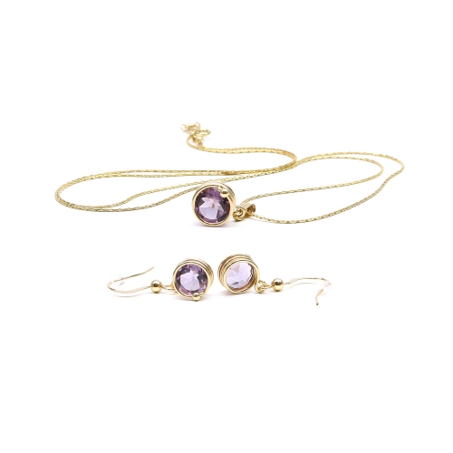 Set pendant and earrings by Ichiban - Busted Deluxe Brazilian Amethyst