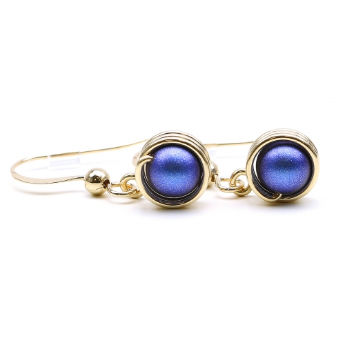 Earrings by Ichiban - Busted Pearls Iridescent Dark Blue