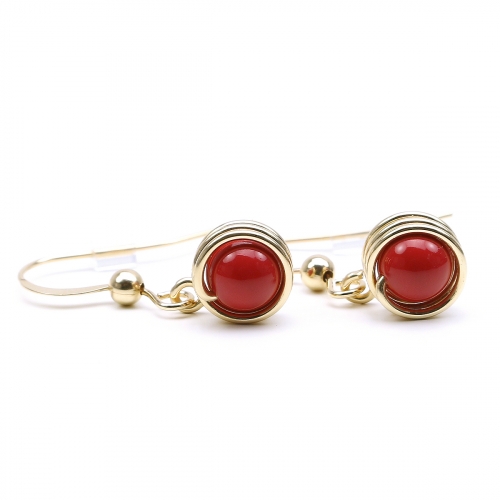 Earrings by Ichiban - Busted Pearls Red Coral